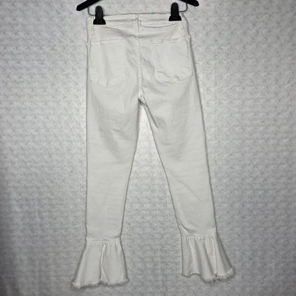 Frame Denim Off-White Jeans with Metallic Button - Picture 5 of 7